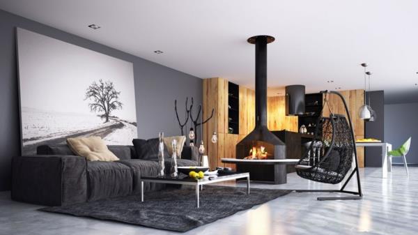 moderni sisustusideoita design takka