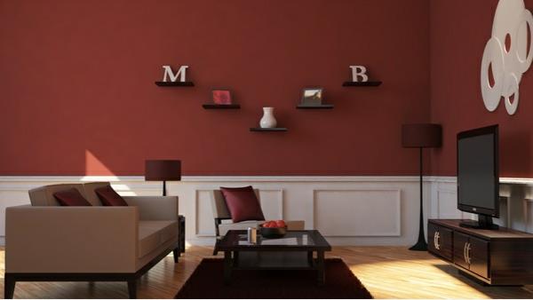 modernit olohuoneen seinät maalaavat seinän värin ruskeanruskeat