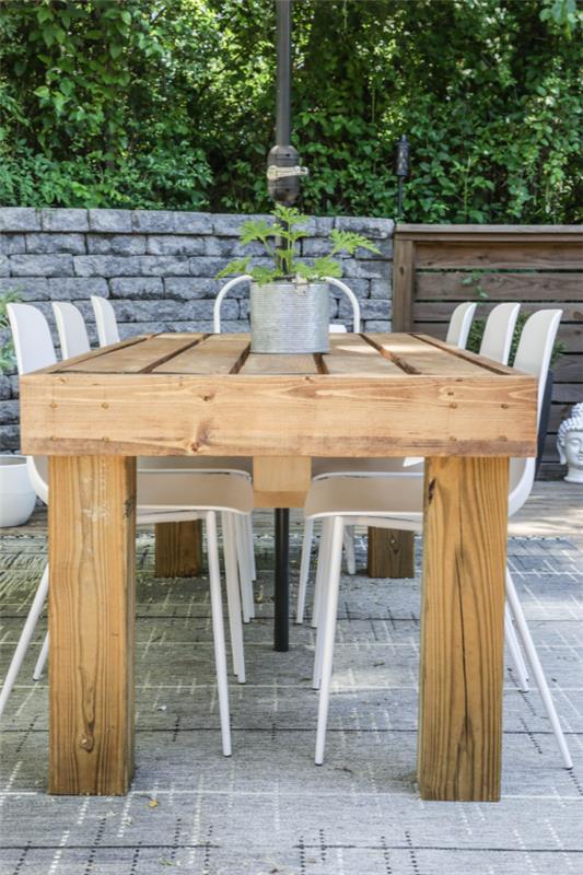 moderni pöytä rakenna itsellesi puutarhaideoita puutarhasuunnittelu