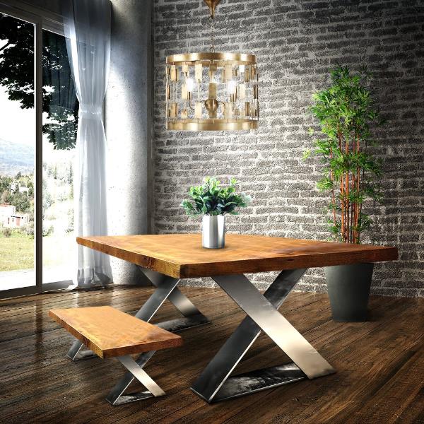 moderni pöytä rakenna itsellesi metallijalat ja puu