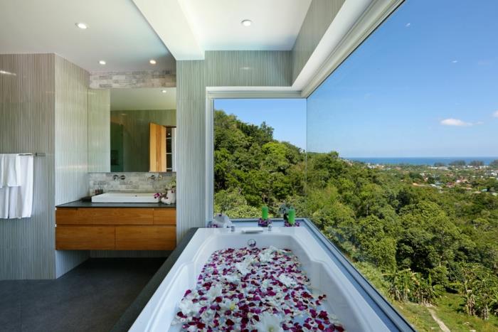 modern bathroom bathtubkuva ikkuna kukka kylpyamme