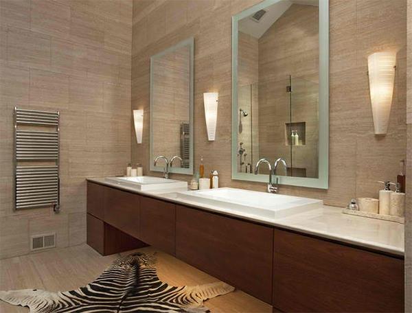 kylpyhuone suunnittelu kylpyhuone peili matto tiikeri kuvio