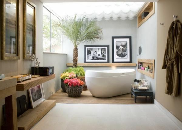 moderni kylpyhuone -ideoita palmu