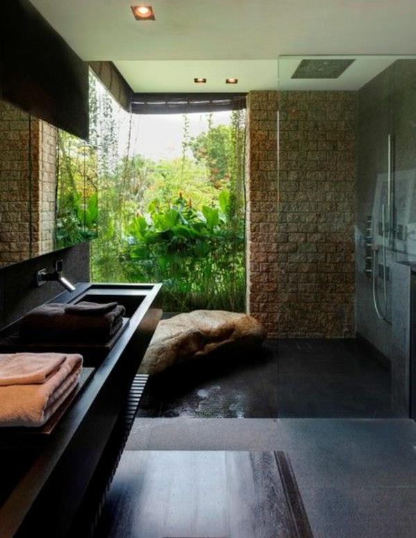 modernit kylpyhuone -ideat luonnonkivet
