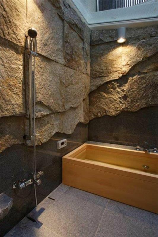 modernit kylpyhuone -ideat luonnonkivi
