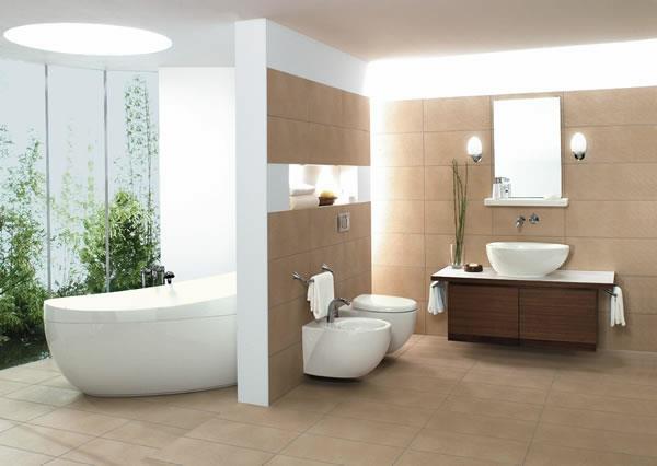 modernit kylpyhuoneideat väliseinä