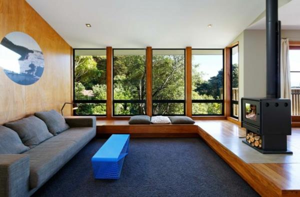 moderni suunnittelija kodin olohuone takka sohva sohvapöytä