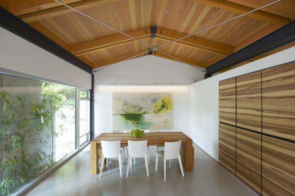 moderni talo vihreässä bambusta abstrakti seinätaide