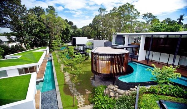 moderni talo k2ld kestävä arkkitehtuuri vihreä katto puutarhan suunnitteluideoita