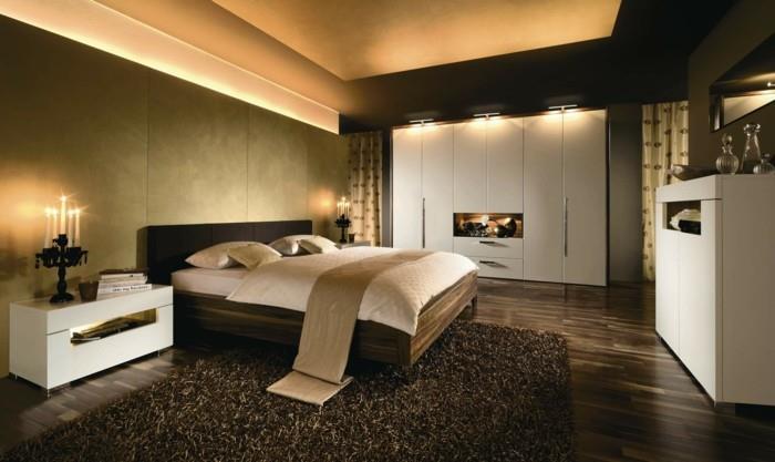 moderni makuuhuone ruskea matto kaunis lattia moderni valaistus