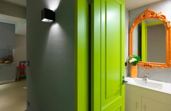 moderni elävä limen värinen oranssi peilikehys