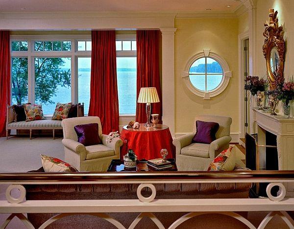 moderni olohuoneen suunnittelu kirkkailla väreillä