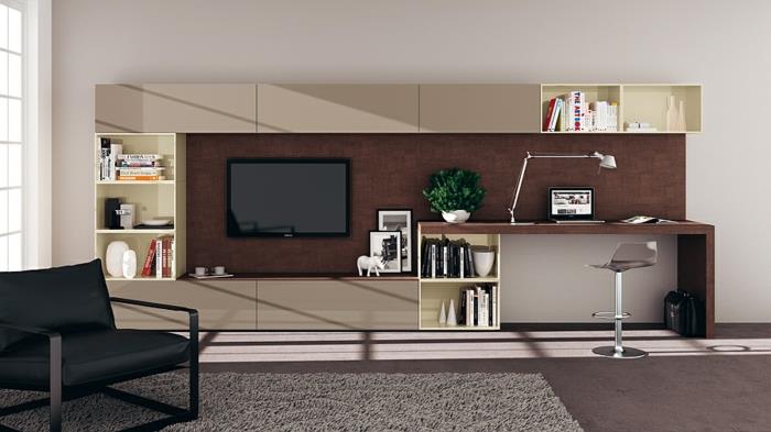 moderni olohuone sisustusideoita tv -seinäyksikkö minimalistinen tyyli