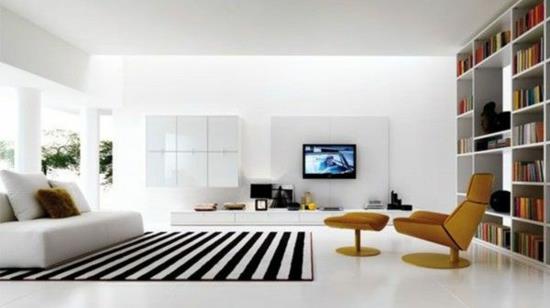 moderni olohuone design minimalistinen musta valkoinen suunnittelija rentoutua nojatuoli
