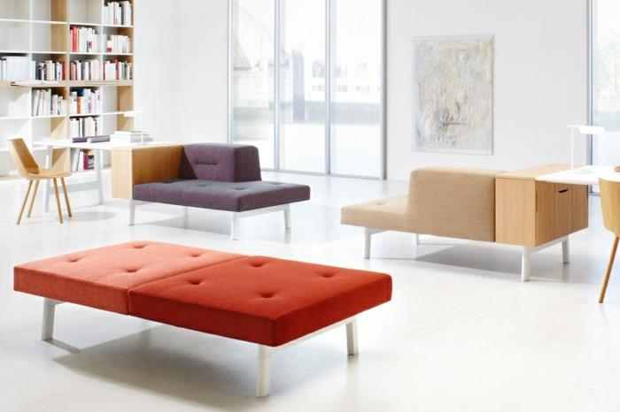 modulaarinen sohva ja design -toimistokalusteiden kulmasohva, jossa on työpöytä