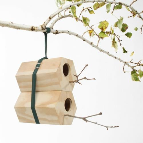 modulaarinen linnunpesä puusta idea design lintu talo