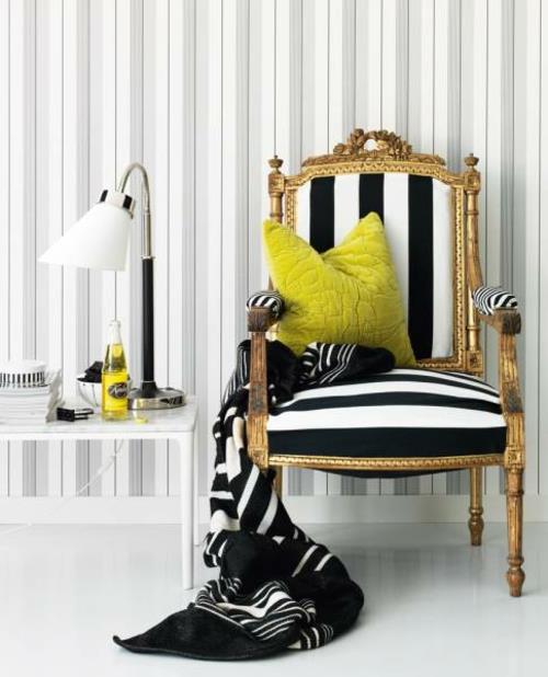 yksivärinen raikkaat yhdistetyt värit houkutteleva seinäkoriste raidoilla nojatuoli vanhanaikainen ylellinen