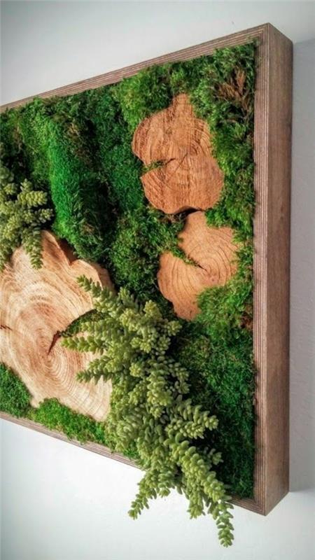 sammalseinä kehyksessä tee se itse diy idea seinäsuunnittelu