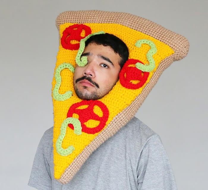 hattu virkattu pizzapala alkuperäinen neulonta