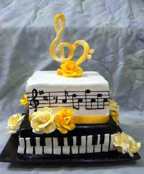 musiikki kakku suunnittelee keltainen lasite