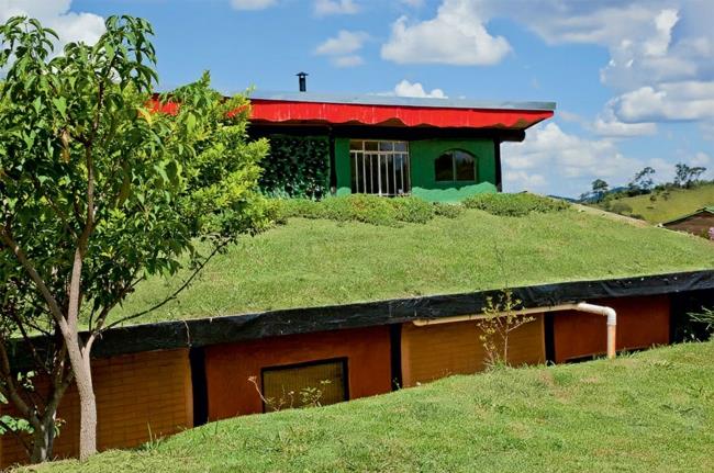 kestävä arkkitehtuuri katto viherryttäminen nurmikon vihreä arkkitehtuuri -ideoita