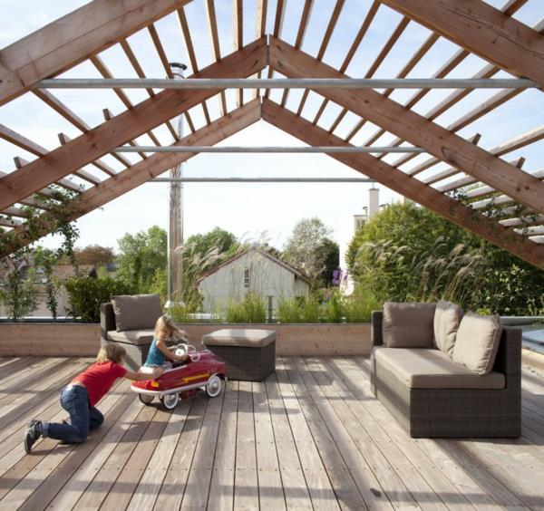 kestävä arkkitehtuuri kattoterassi ympäristöystävällinen muotoilu
