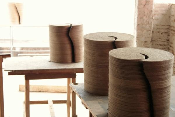 ympäristöystävällinen muotoilu, joka on valmistettu paperikalusteiden osista pahvia