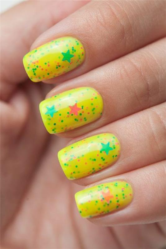 kynsien mallit kuvat nail art star pattern