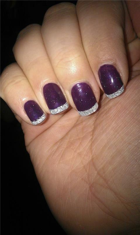 kynsilakka ideoita violetti hopea kynsien trendit
