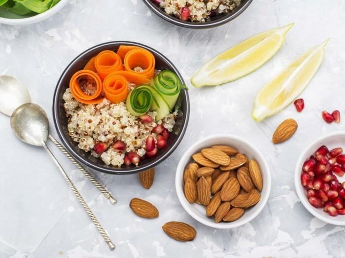 ravintolisä terveellinen syöminen chia -siemenet vihannekset manteli granaattiomenat