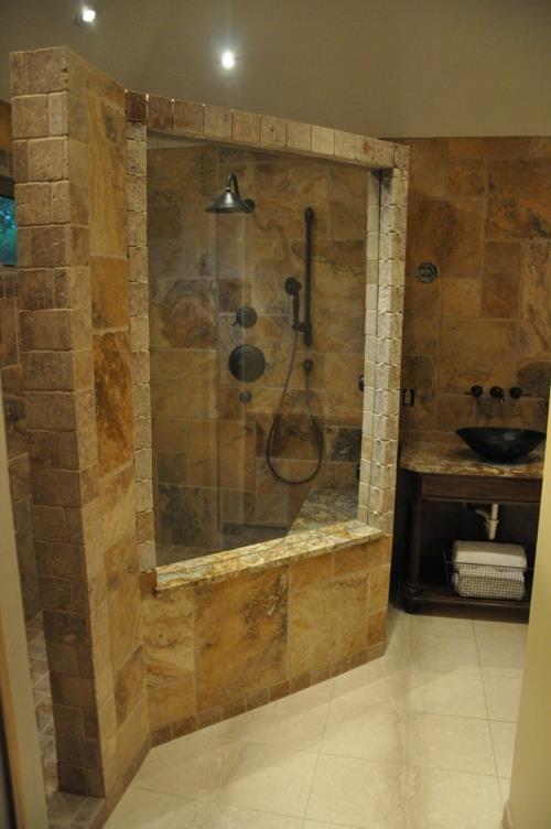 luonnonkivinen kylpyhuoneen suihkukaappi mielenkiintoinen muotoilu
