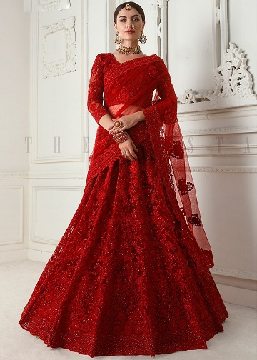 Net Lehenga Choli til bryllup