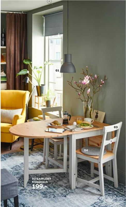 uusi Ikean luettelo online -ruokapöytä, taitettava tilaa säästäen