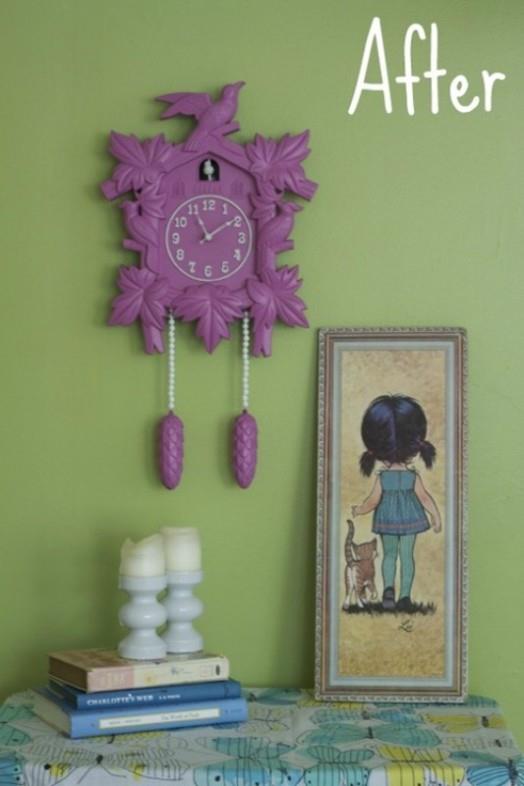 Käki kellot koristelu lastenhuone tytöt violetti