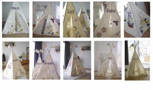 söpö tipi -intialainen teltta leikkihuoneen lasten nimissä