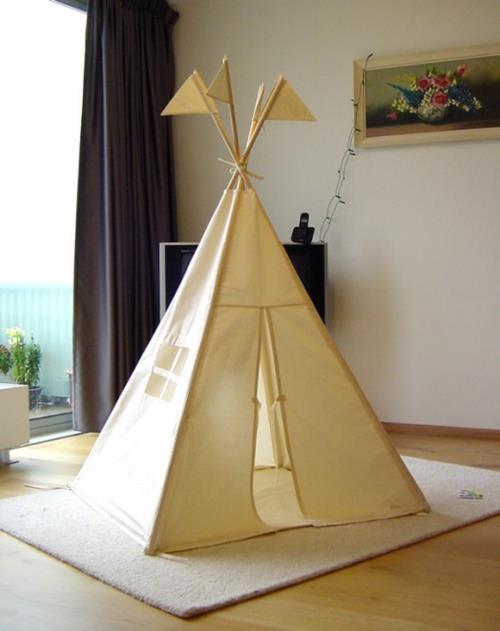 söpö tipi -intialainen teltta leikkihuoneessa lasten tekstuuri