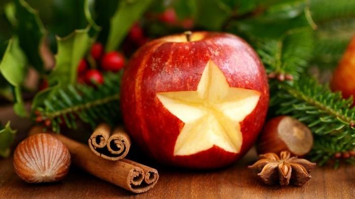 hedelmät koristelu omena joulutähti koristeluideoita joulu