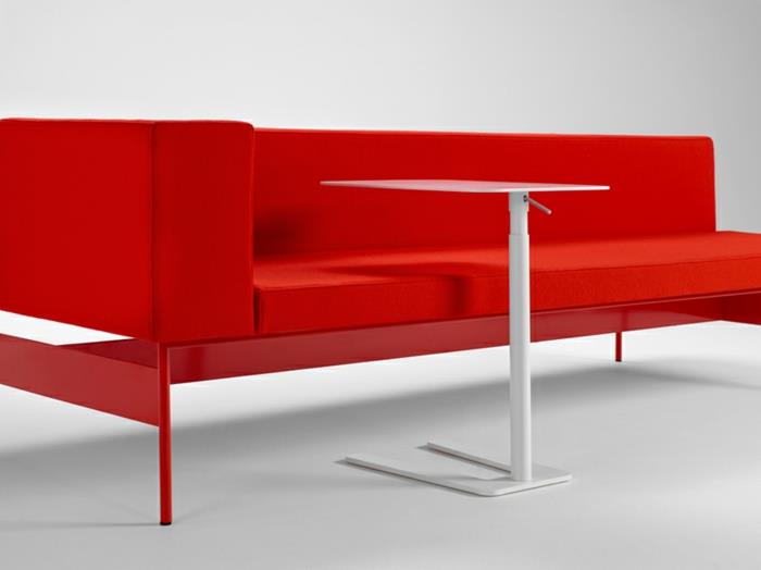 offect ja studio irvine tool korkeussäädettävä sohvapöytä punainen sohva