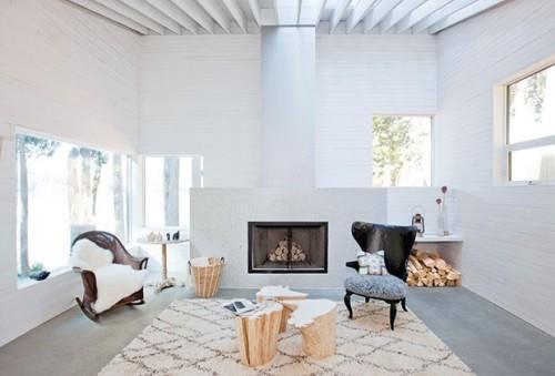 avoimen tilan konsepti olohuone valkoinen sohva
