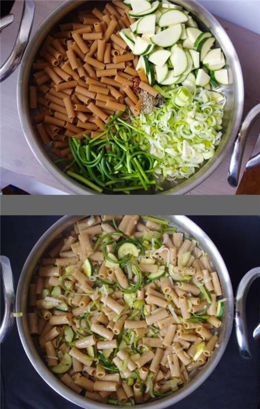 yksi pannupasta purjo