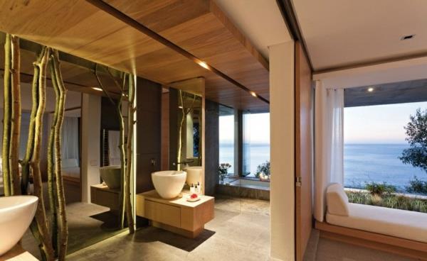 ylellinen moderni asuinpaikka kylpyhuone luonnolliset aksentit