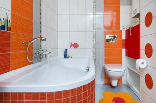 oranssi kylpyamme idea kylpyhuoneen suunnittelu