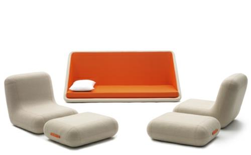 oranssi design -sohva pehmeä mukava beige väri verhoilu