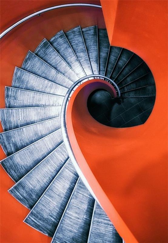 oranssi portaikko nykyaikaiset portaat