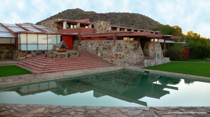 orgaaninen arkkitehtuuri Frank Lloyd Wright taliesin länsi -aamuvalo