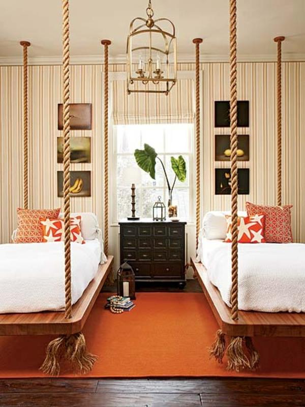 design itämainen makuuhuone teak alustan vuoteet