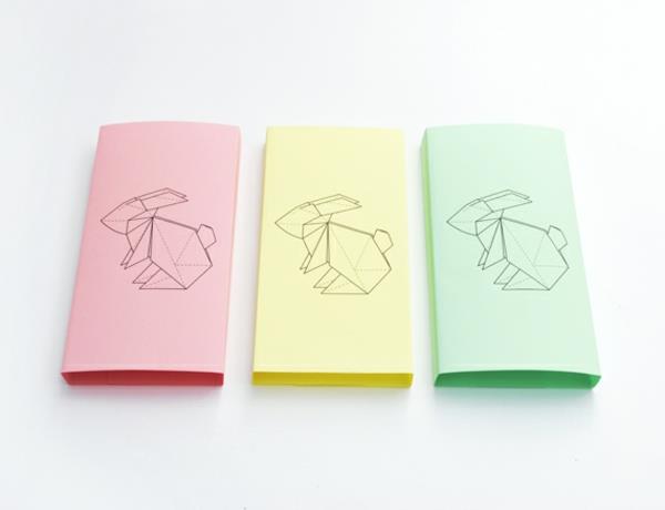 origami kanin pääsiäisen koristeluideoita värähtelee värillisellä paperilla