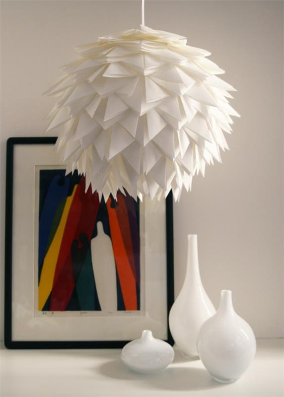 origami -varjostinpaperi valkoiset lamput