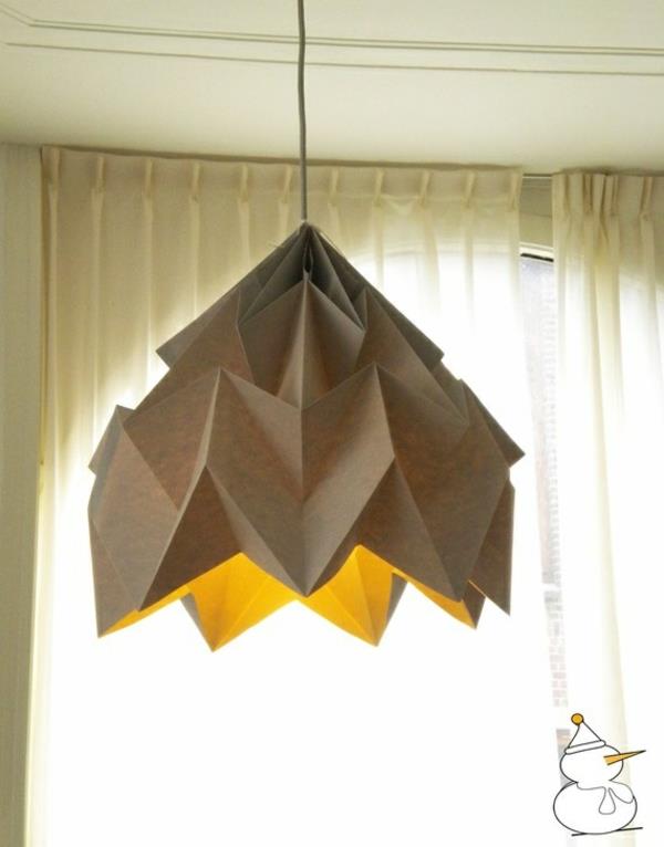 origami -varjostinideoita DIY kulmikas lämmin tunnelma