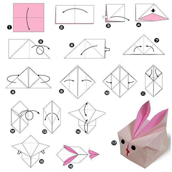 origami pääsiäispupu pääsiäinen käsityöt paperi -ideoilla